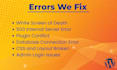 fix wordpress errors bugs and broken website