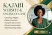 build kajabi funnel, website and course setup