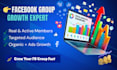 grow facebook group with real members