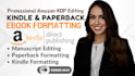amazon kindle formatting KDP book editing paperback formatting document editing