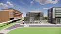modern 3d urban planning, landscaped design, podium garden, facility rendering