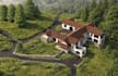 update 3d architecture hillside villa,courtyard master layout,aerial view render