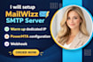 setup mailwizz SMTP server warm up dedicated IP powermta configuration webhook
