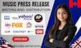 write US UK press release canada press release distribution tech press release