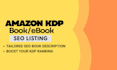 write SEO book description, amazon kindle KDP book