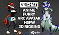 create custom furry vrchat avatar, 3d fursona, vtuber vrm PC quest