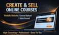 create thinkific website, elearning website, course outline, course upload