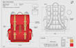 create bag tech pack, handbag, tote bag, backpack design with technical drawing