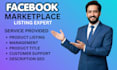 do product listing on the facebook marketplace