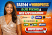 build base44 expert migrate base44 to wordpress   fix base44 webapp bug fixing