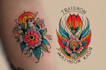 create traditional tattoo, logo design old school