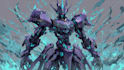 do custom digital 2d anime mecha art illustration