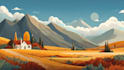 illustrate beautiful flat landscape c
