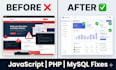 build a full stack website using PHP, mysql, javascript, HTML and CSS
