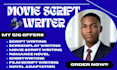 do movie script screenplay film script comedy ghostwrite fiction romance novel