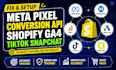 fix setup meta pixel facebook pixel conversion API shopify ga4 tiktok snapchat