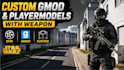create a gmod garrys mod maps and gmod playermodel with unique weapon