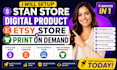 setup etsy shop, shopify digital product lister, stan store beacons, payhip ebay