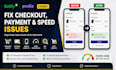 sellfy podia checkout bug payment fail slow load mobile issue seo fix cart drop