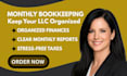 do monthly bookkeeping for US llc with accurate financial reports
