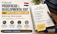 proofread and developmental edit your dutch text, documents and book