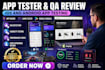 test IOS android app tester app review game tester and google search console QA