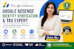 do google adsense identity verification and tax