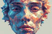 create a geomatric and polygonal low poly character portrait