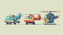 draw aircraft, airplane, helicopter into a vector cartoon