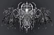 gothic abstract sketch, gothic logo, neotribal
