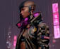draw high quality cyberpunk character design with neon style