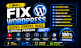 fix wordpress issues, errors, bugs and critical errors fast, redesign wordpress