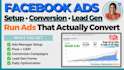 setup facebook ads manager conversion ads lead generation ads retargeting ads