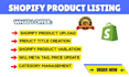 do shopify product upload, product listing, update inventory