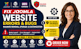 fix joomla website errors bugs malware removal upgrade and website customization