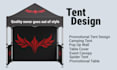 design tent, table cover, flag and canopy tent