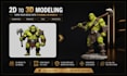 convert your 2d character design into a 3d model, 2d to 3d model for printing
