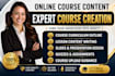 create online course content, course creation course curriculum elearning course