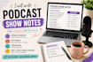summarize your podcast into SEO optimized show notes
