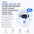 make,setup,fix ai receptionist voice agent,voice assistant,voice bot, voice chat