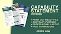 write and design government capability statement, business capability statement
