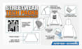 create a professional streetwear tech pack and technical flats