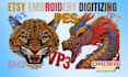 do embroidery digitizing for logo to dst pes jef file format