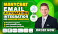 set up manychat email automation for marketing workflows