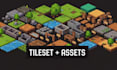 isometric game map, isometric tilemap, isometric tileset, pixel art game assets