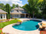 do landscape design with front yard, backyard design, pool, deck, garden design