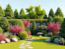 create garden or landscape 3d rendering