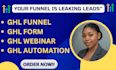 build gohighlevel ghl funnel and webinar form that convert