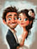 create professional caricatures for couples or wedding gift