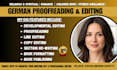 do german proofreading, developmental editing and copy editing